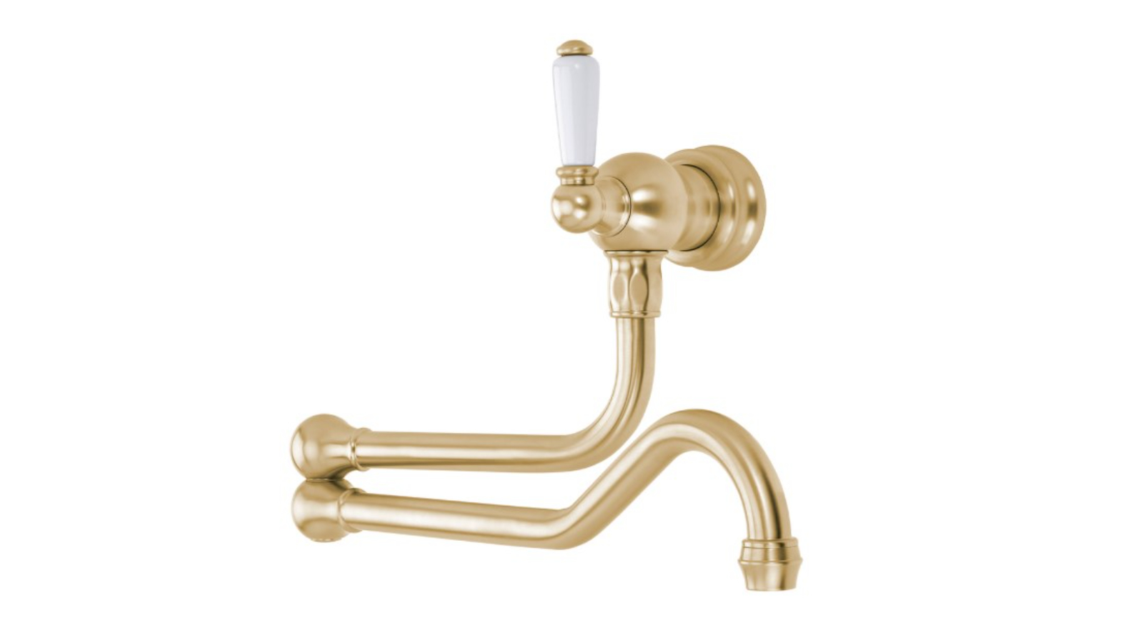 Shaws by Perrin & Rowe Wall Mounted Pot Filler - Satin Brass