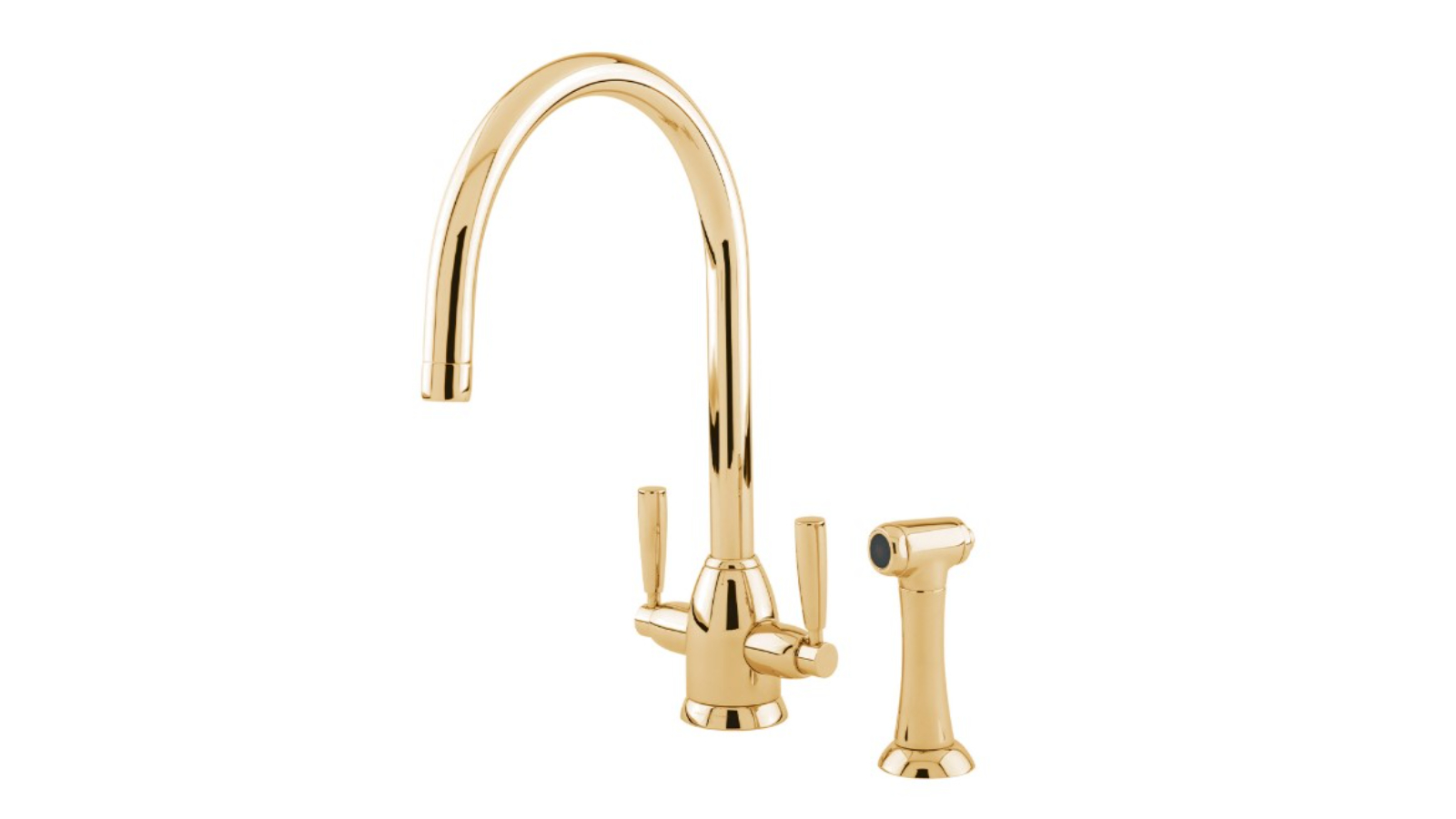 Shaws by Perrin & Rowe Silverdale Kitchen Mixer with Spray - Polished Brass 