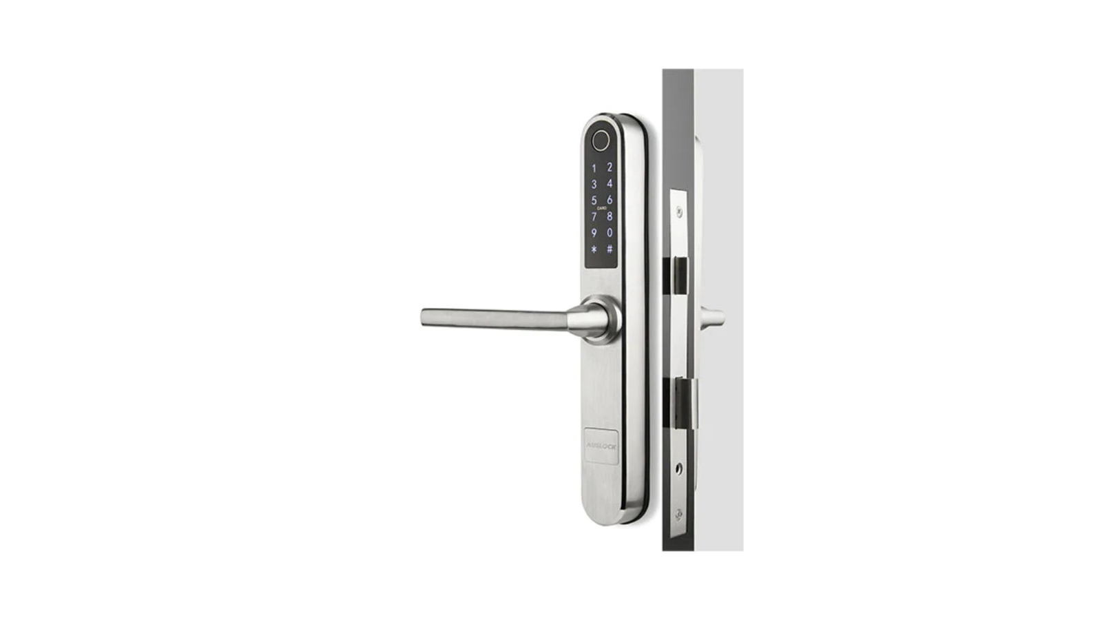 Auslock Slim Series Stainless Smart Lock Silver Harvey Norman