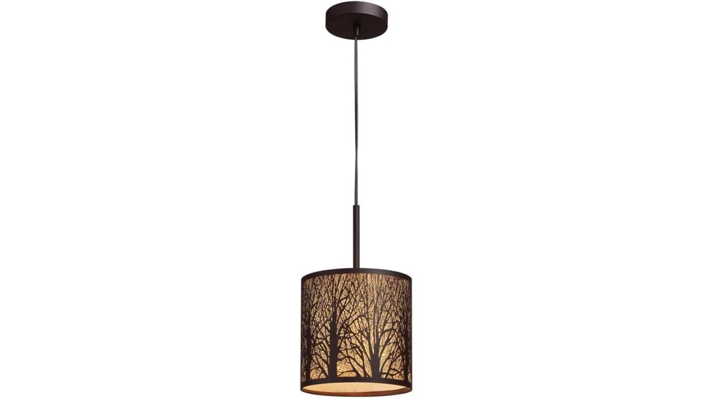 AUTUMN Interior Round Aged Bronze with Amber Lining Pendant Light - Small