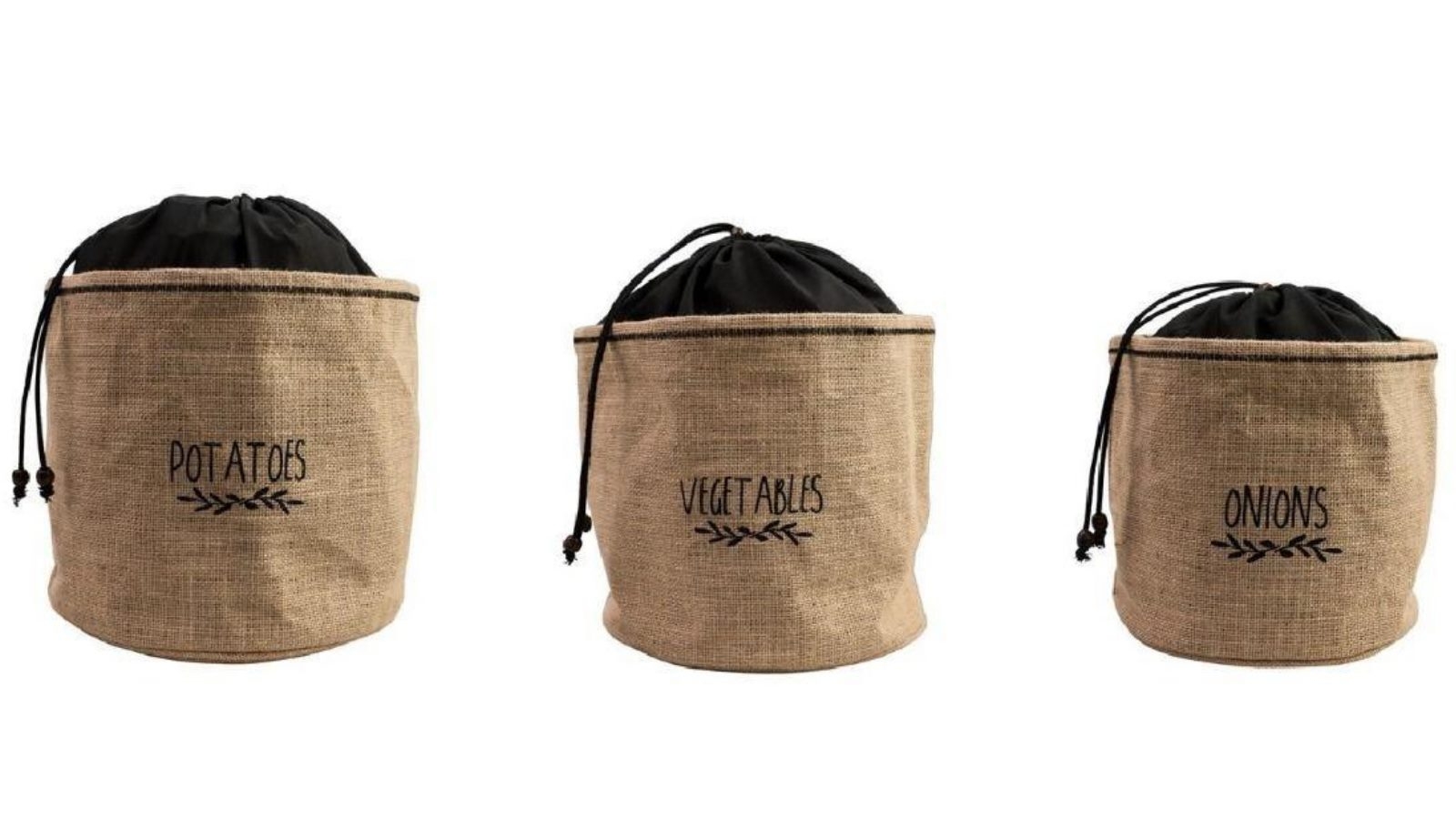 Avanti Hessian Vegetable Storage Bags - Set of 3