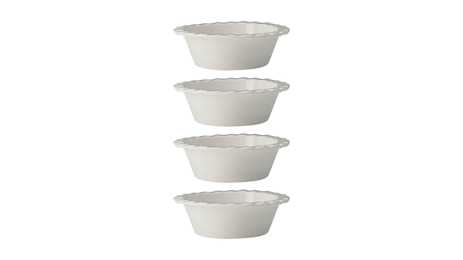 Maxwell & Williams 4 Piece 12.5 x 4cm Porcelain Epicurious Fluted Mini Pie Dish - White