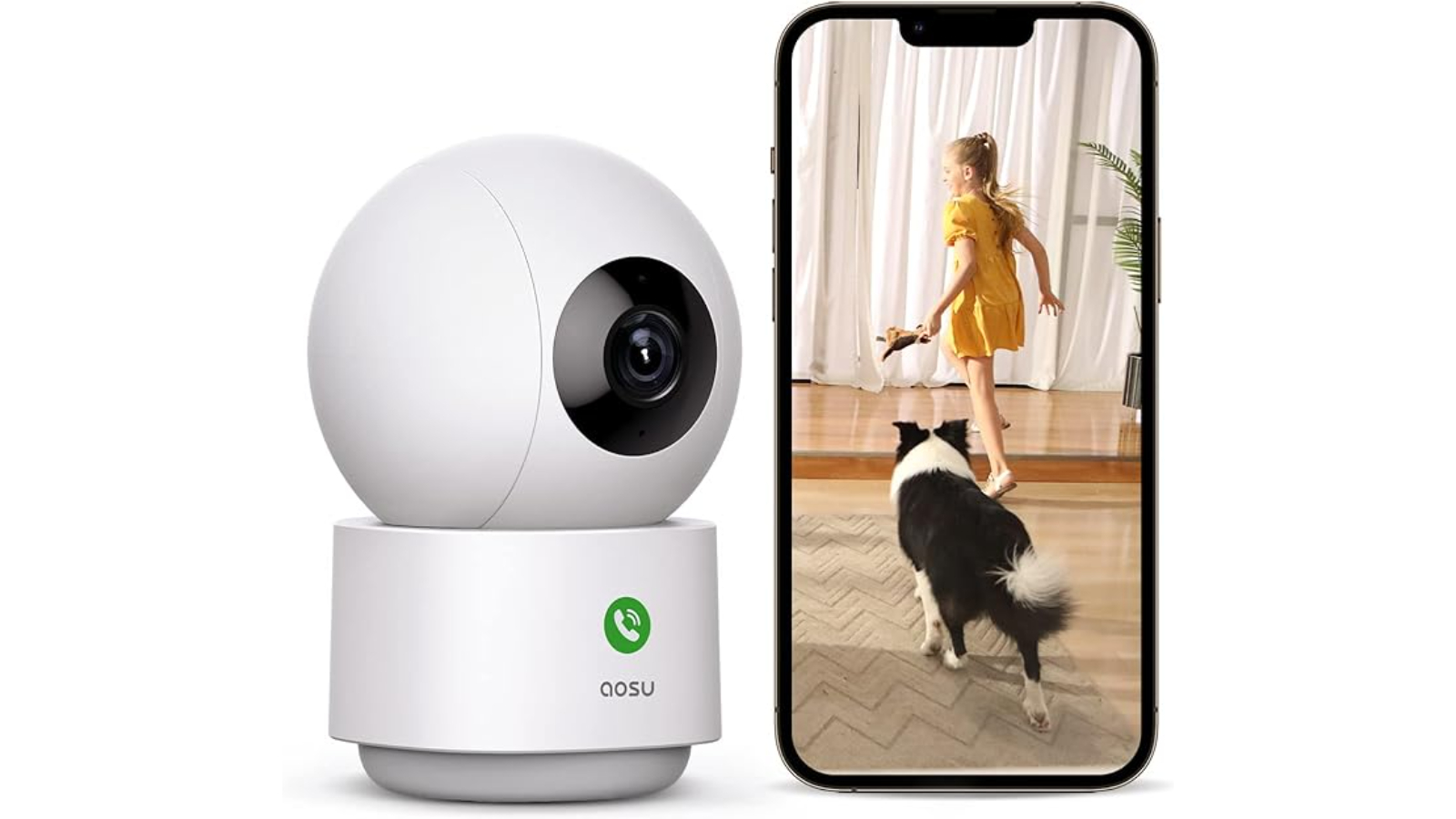 Aosu indoor 2K Smart Baby Monitor/Pet Camera