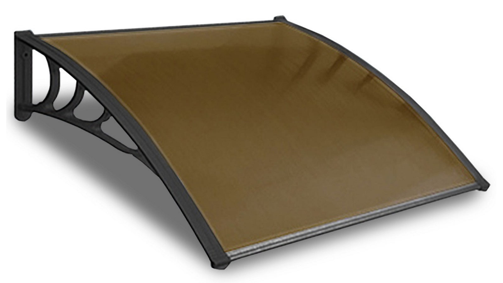 Glasshaus Co 1.2 x 1m UV Sun Shield Shade Waterproof Rain Cover for Window Door - Brown Panel with Black Frame