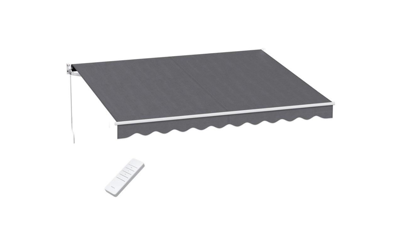 Instahut 3.5 x 3m Retractable Folding Arm Awning Motorised Sunshade - Grey