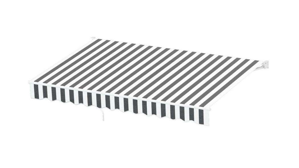 Instahut Grey/White Retractable Folding Arm Awning - 3 x 2.5metre
