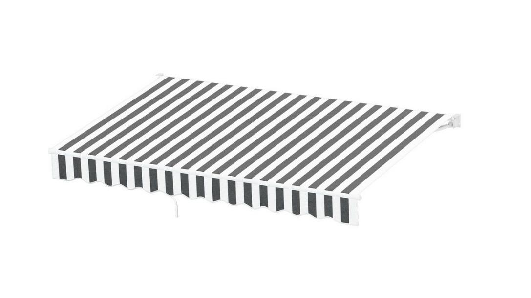 Instahut Grey/White Retractable Folding Arm Awning