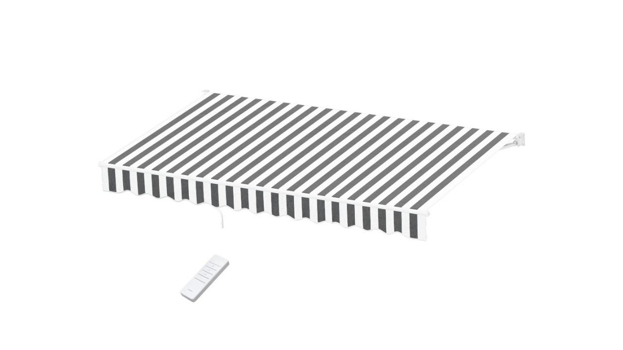 Instahut 4.5 x 3m Retractable Folding Arm Awning Motorised Sunshade - Grey/White