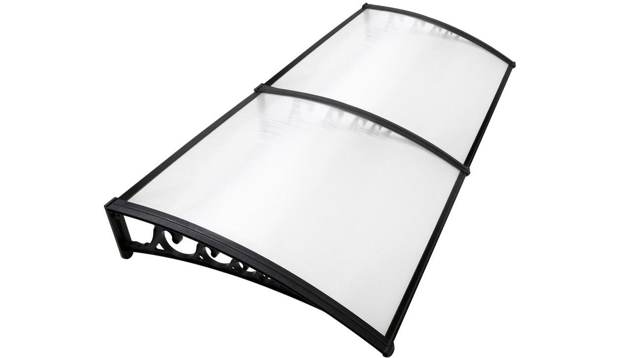 Instahut Window Awning Door Canopy 1 x 2metre Transparent Hollow Sheet Plastic Frame