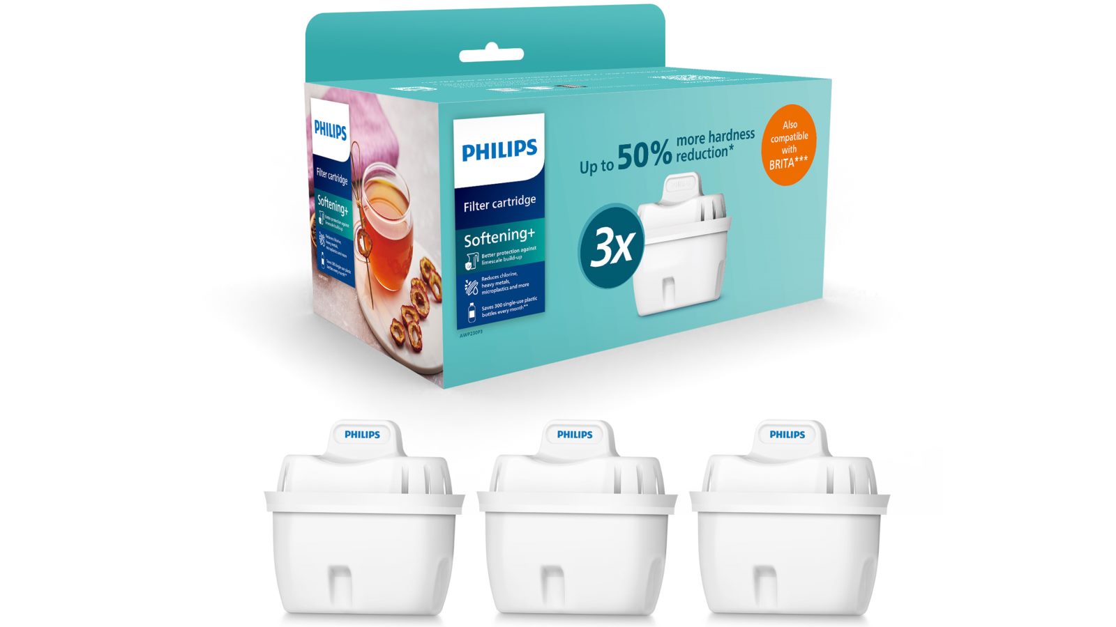 Philips Micro X-Clean Softening + Filter Cartridge - 3 Pack