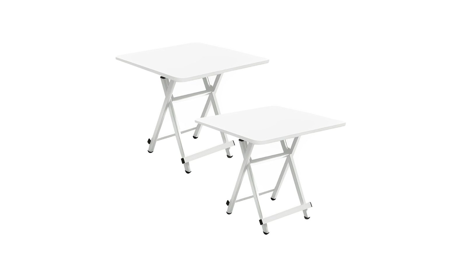 Soga 2 Piece Portable Square Dining Table - White