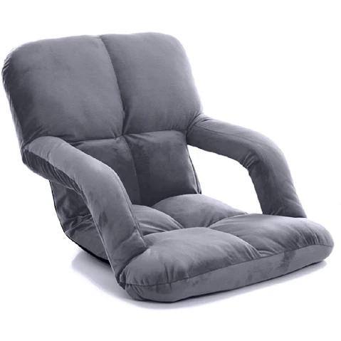 Soga Floor Recliner Lazy Chair with Armrest - Grey
