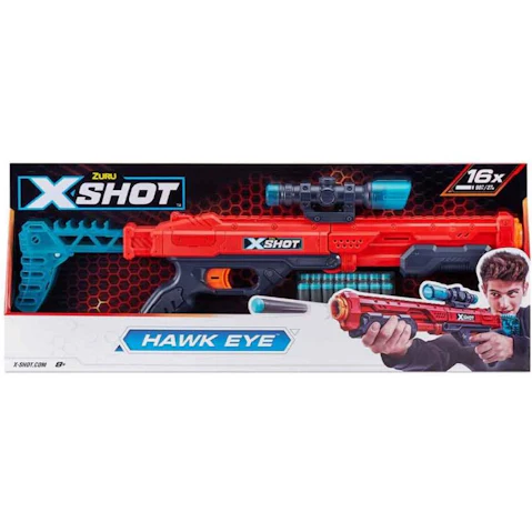 Zuru X-Shot Excel Hawk Eye Dart Shooter with 16 Dart Grip Handle Kids Toy