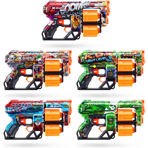 Zuru Asstorted X-Shot Skins Dread Poppy Playtime Blaster Toy Gun with 12 Dart