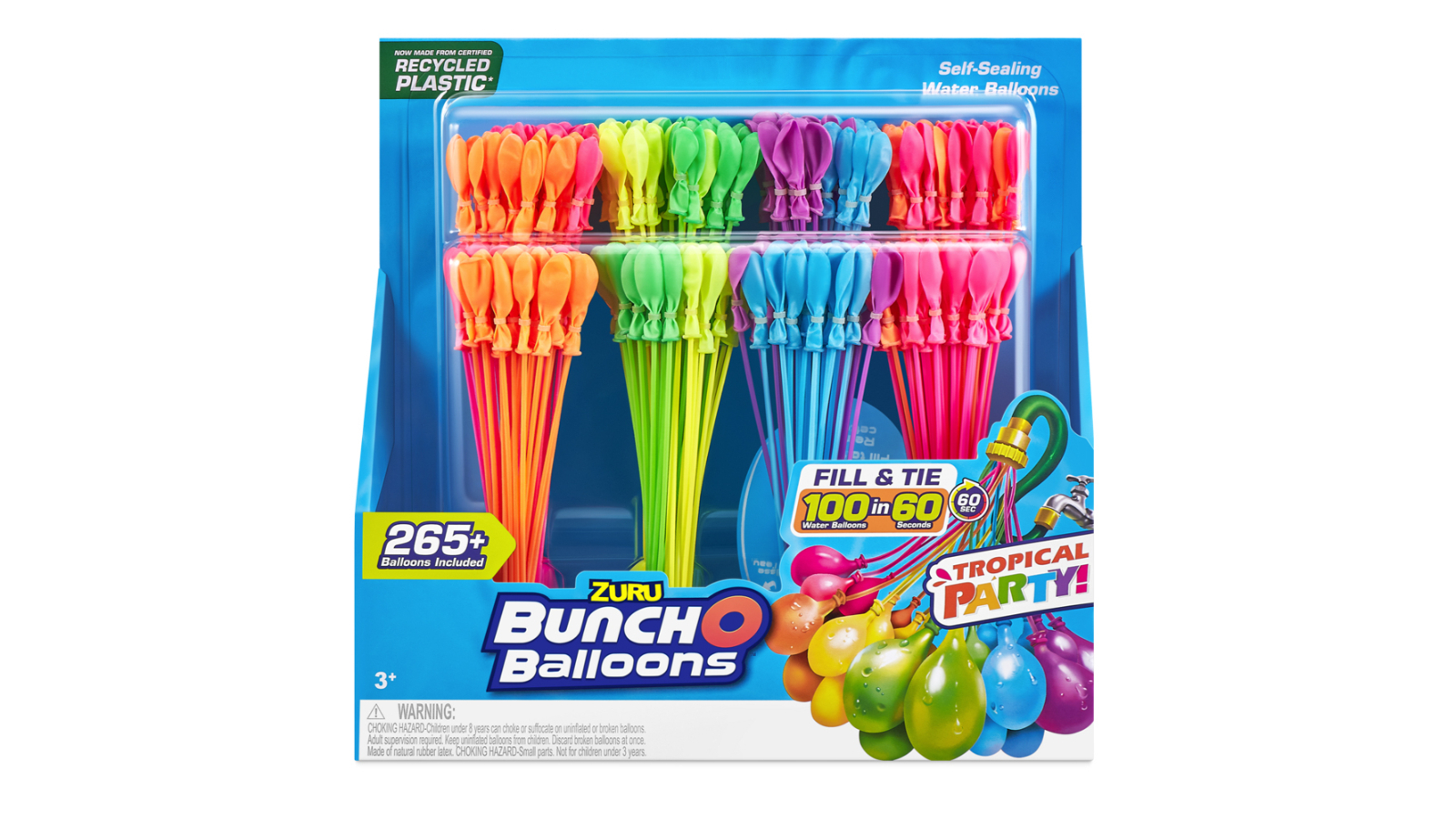 Zuru 8 Piece Bomb 3 Bunch O Balloon Tropical Party Self Sealing Water Balloon