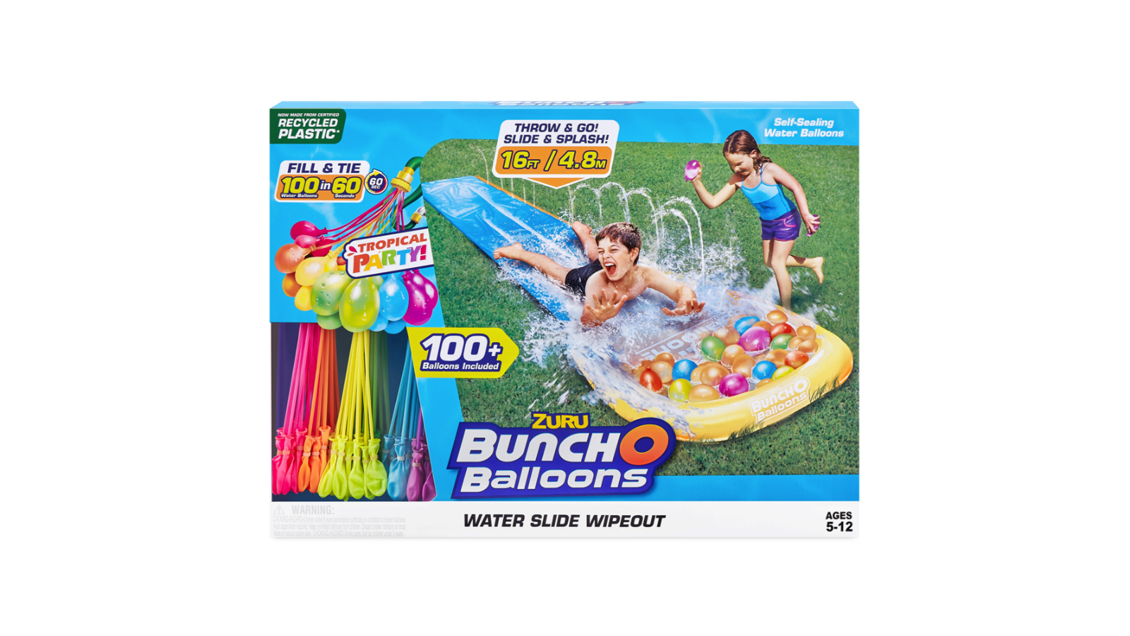 Zuru Bunch O Balloons Tropical Party Water Slide with 100 Water Balloon
