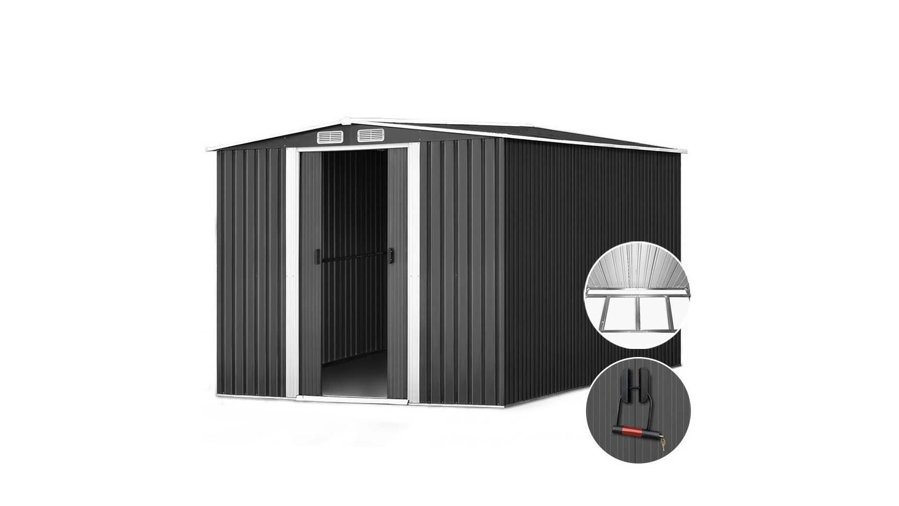 Giantz Garden Shed 2.58 x 3.14m with Base