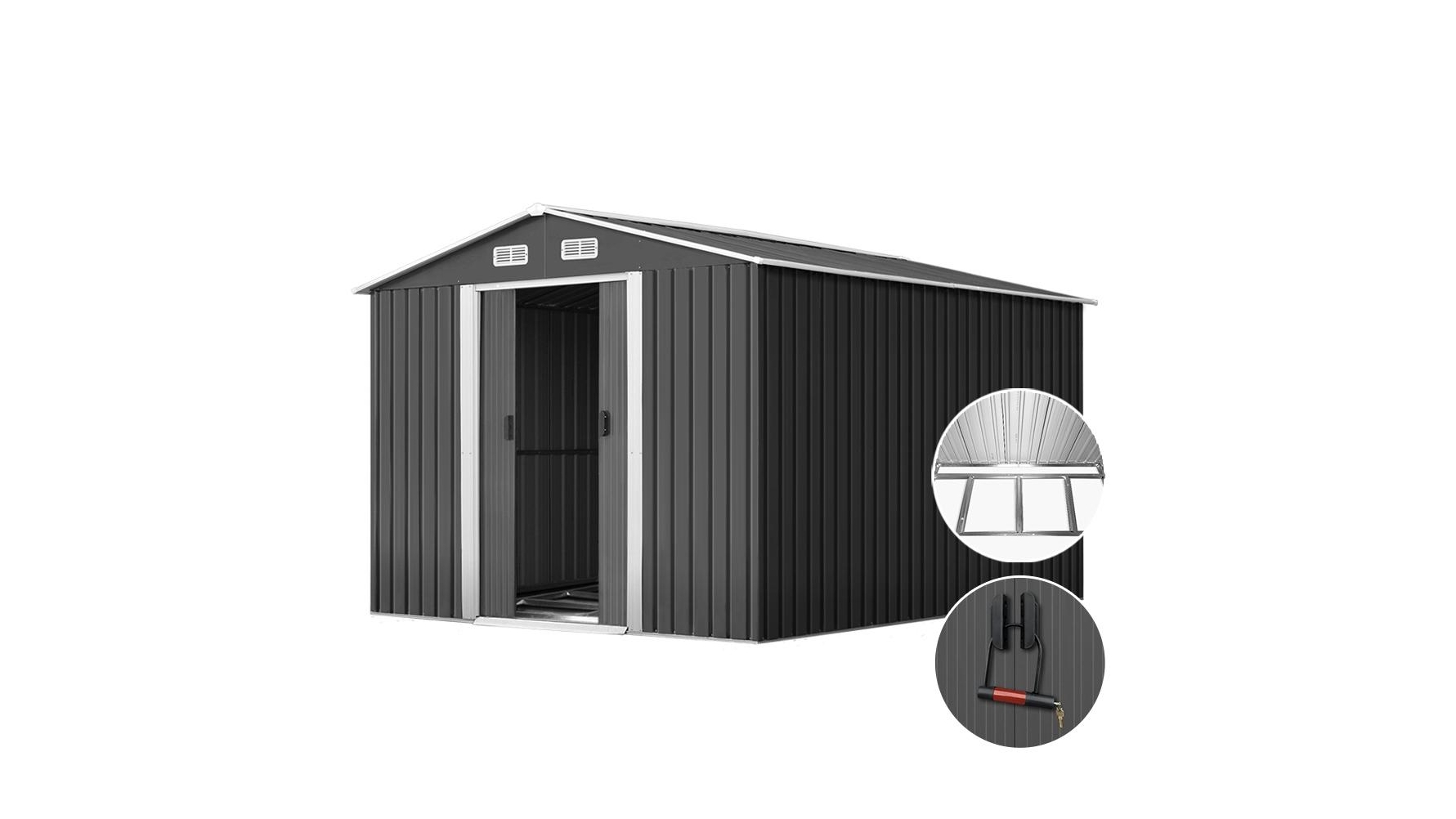 Giantz Garden Shed 2.6 x 3.89m with Base