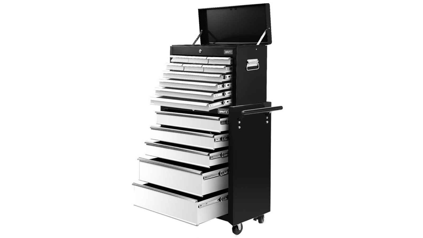 Giantz 2-in-1 15-Drawer Tool Chest Trolley - Black/Grey