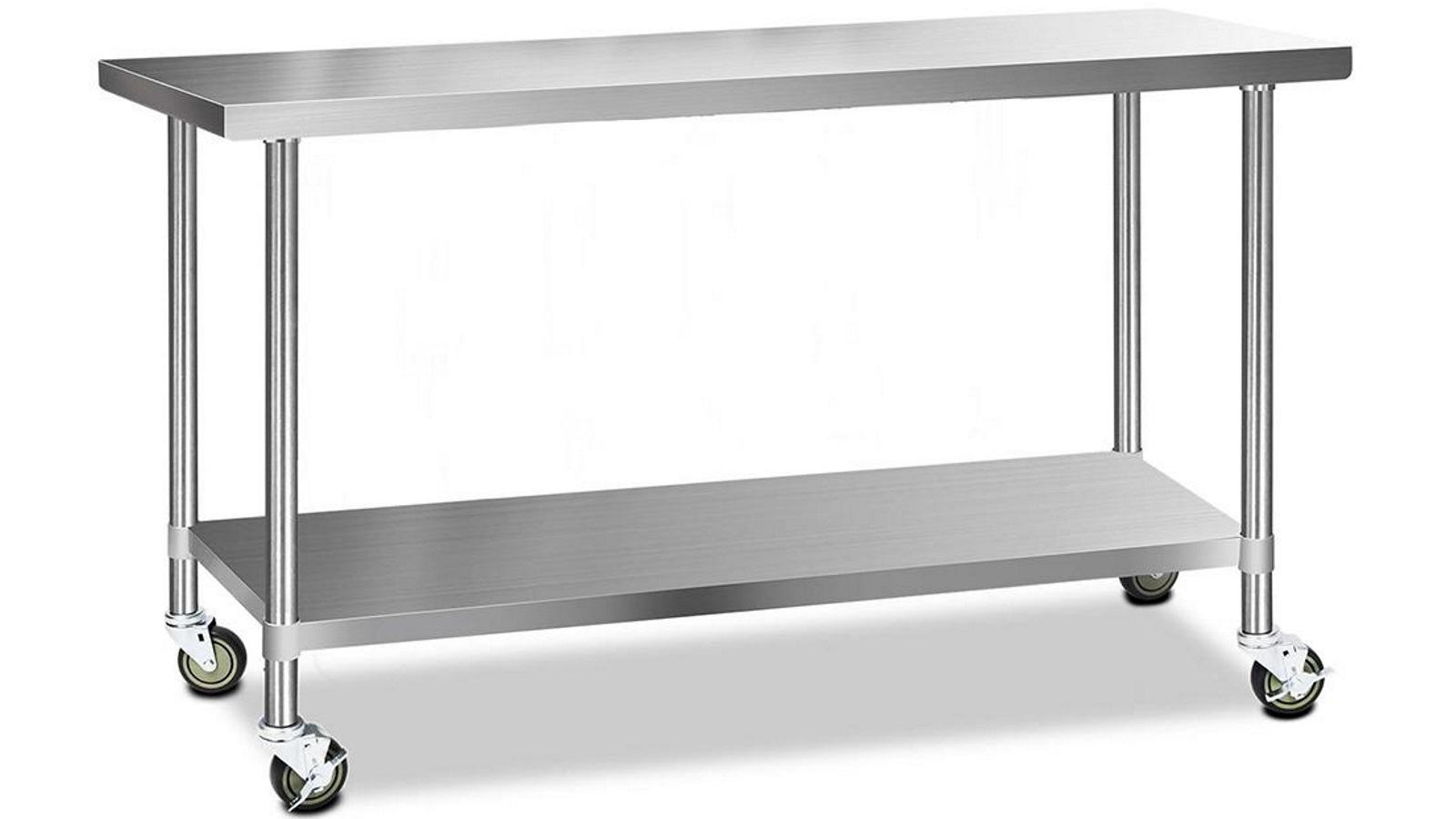 Cefito 304 Stainless Steel Work Bench Table with Wheels 182.9cmx61cm