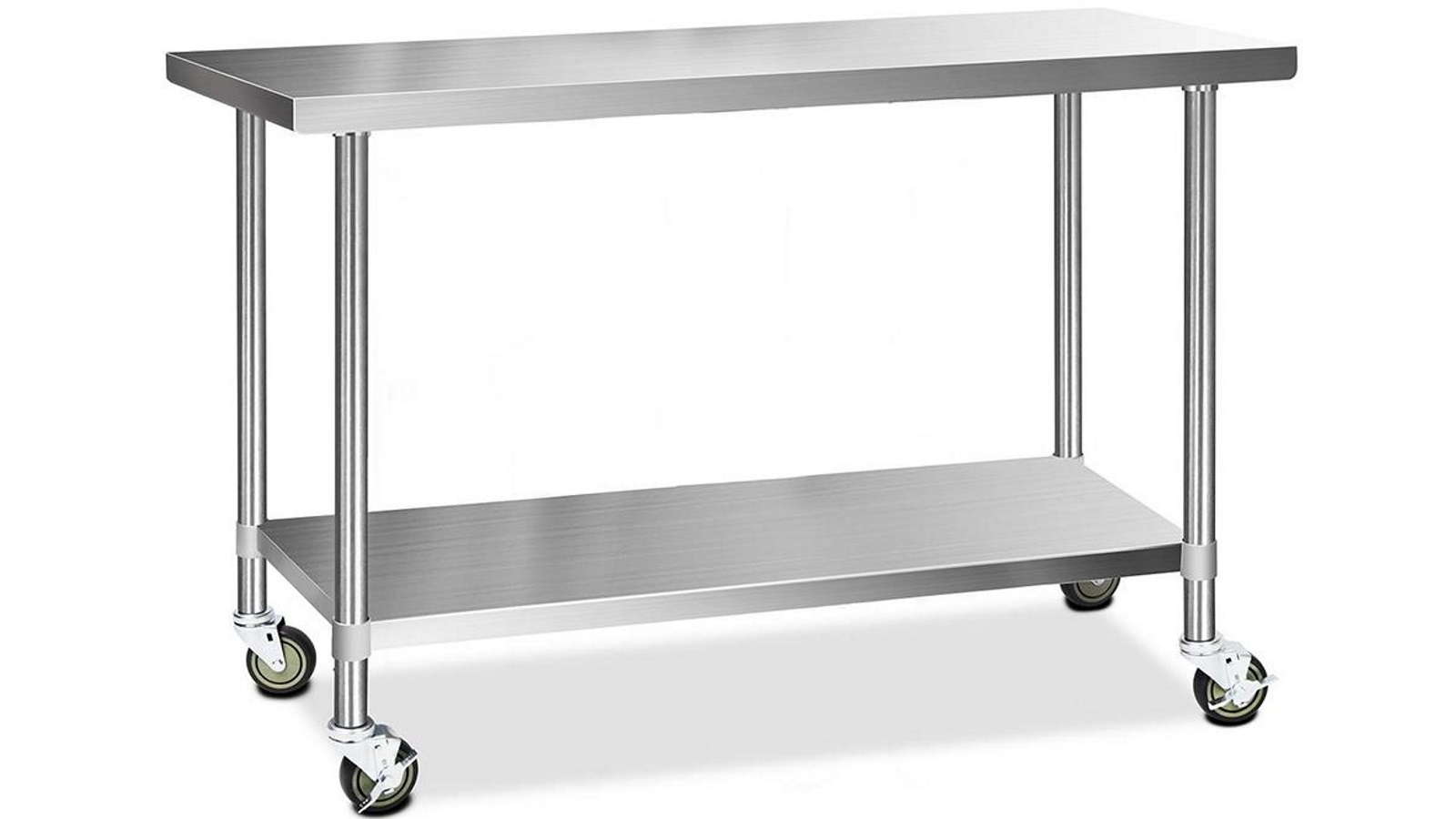 Cefito 430 Stainless Steel Bench Food Prep 152.4cmx61cm Table with Wheels