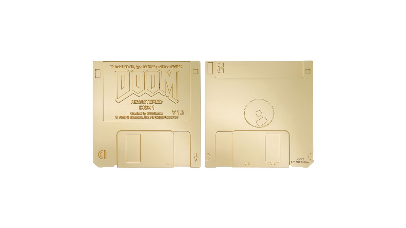 Fanattik Limited Edition Doom Floppy Disk Imitation Gold Plated Replica
