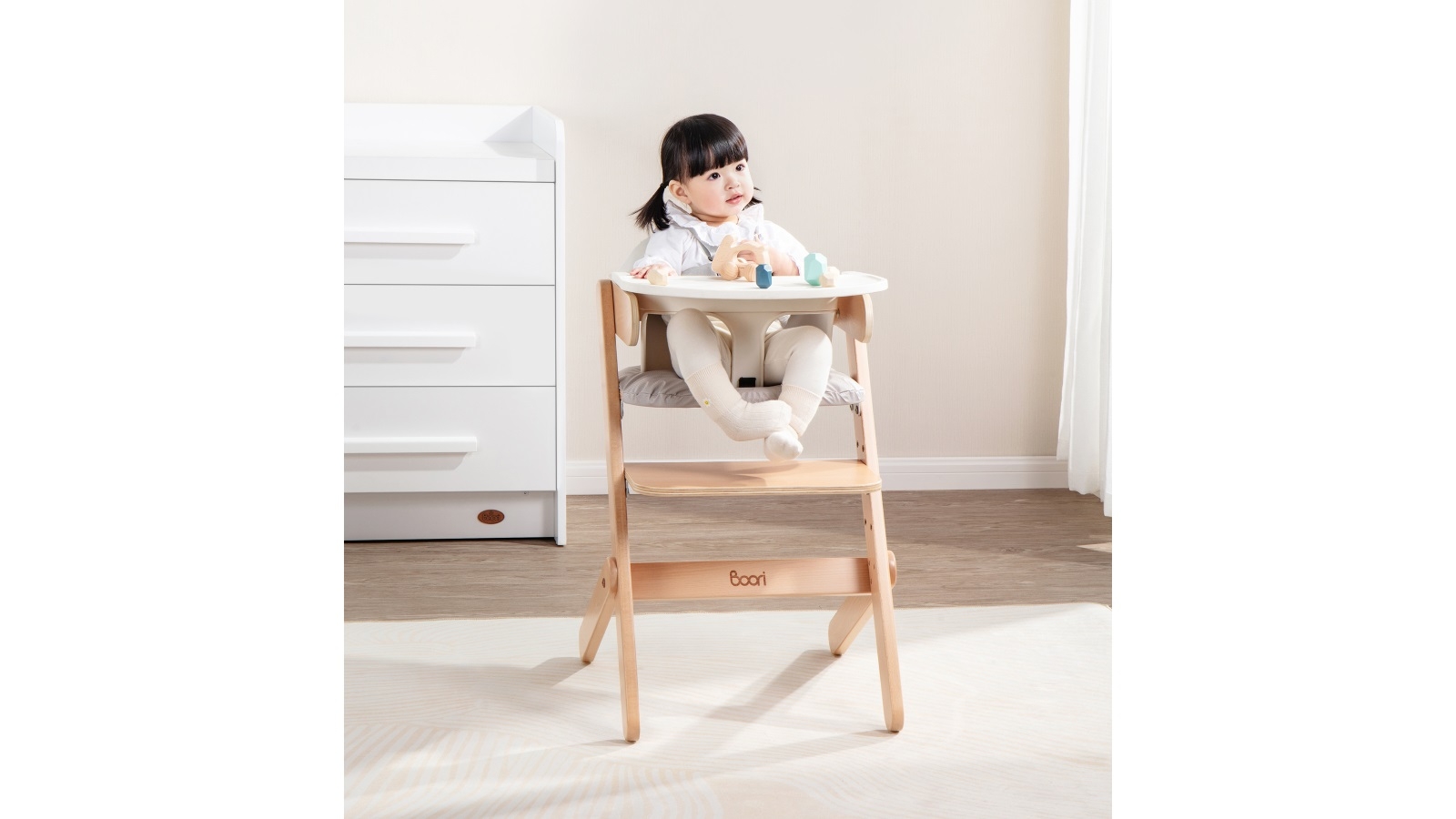 Boori Neat High Chair Barley White Beech Harvey Norman