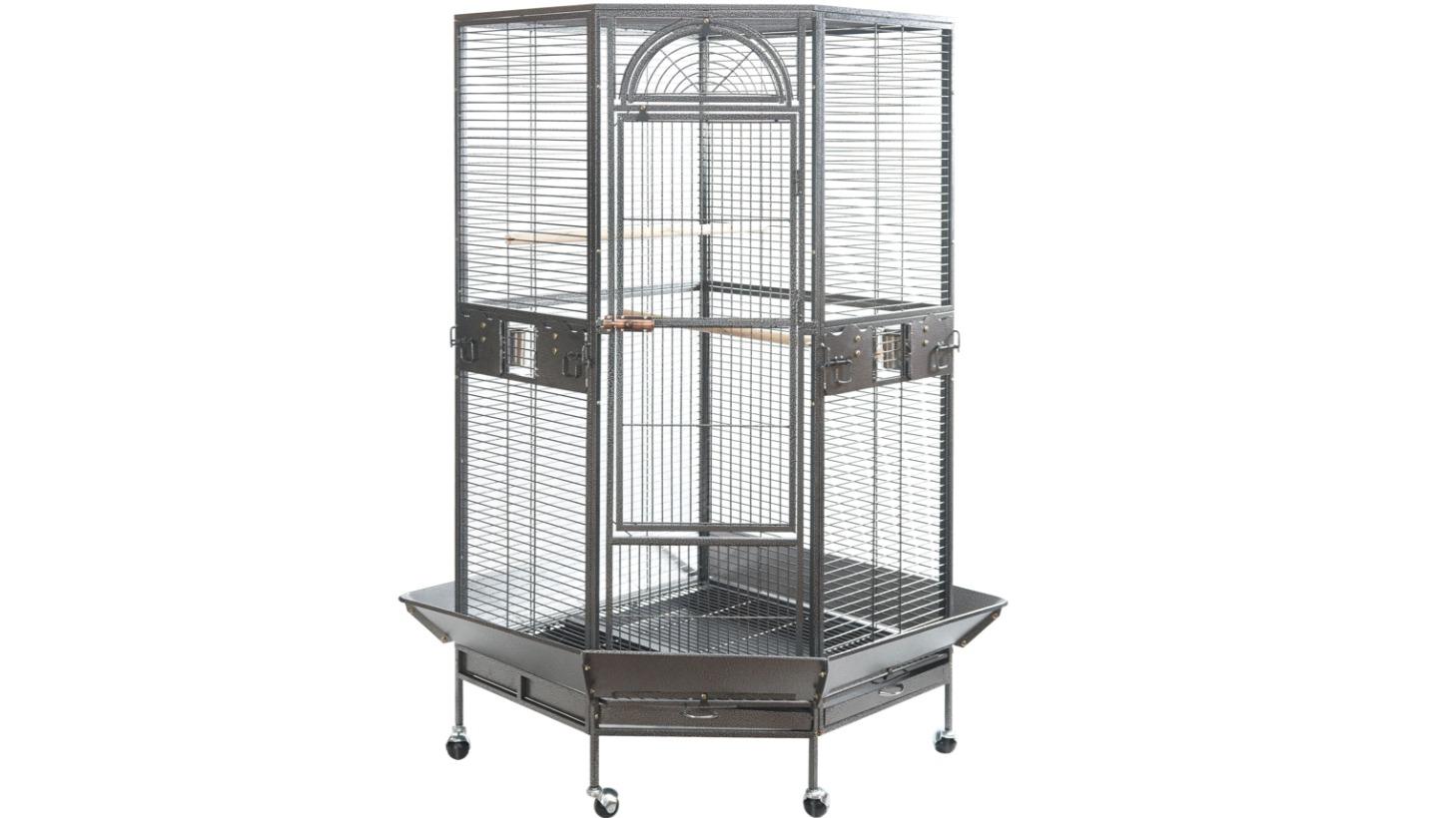 YES4PETS X-Large Corner Bird Cage Aviary Perch Castor Wheel - 161cm