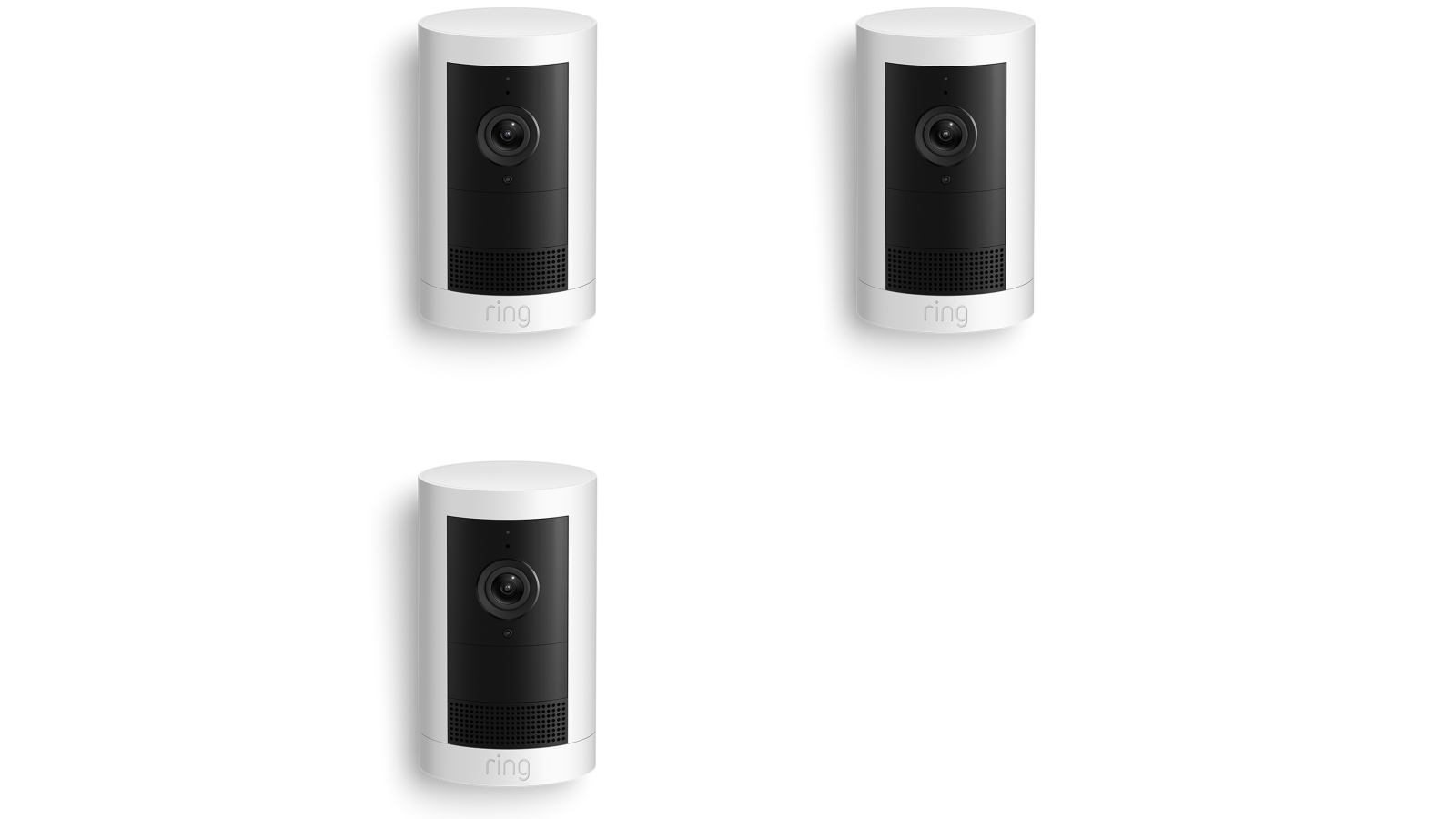Ring Outdoor Camera Plus 2K Battery Powered 3-Pack Security Camera - White