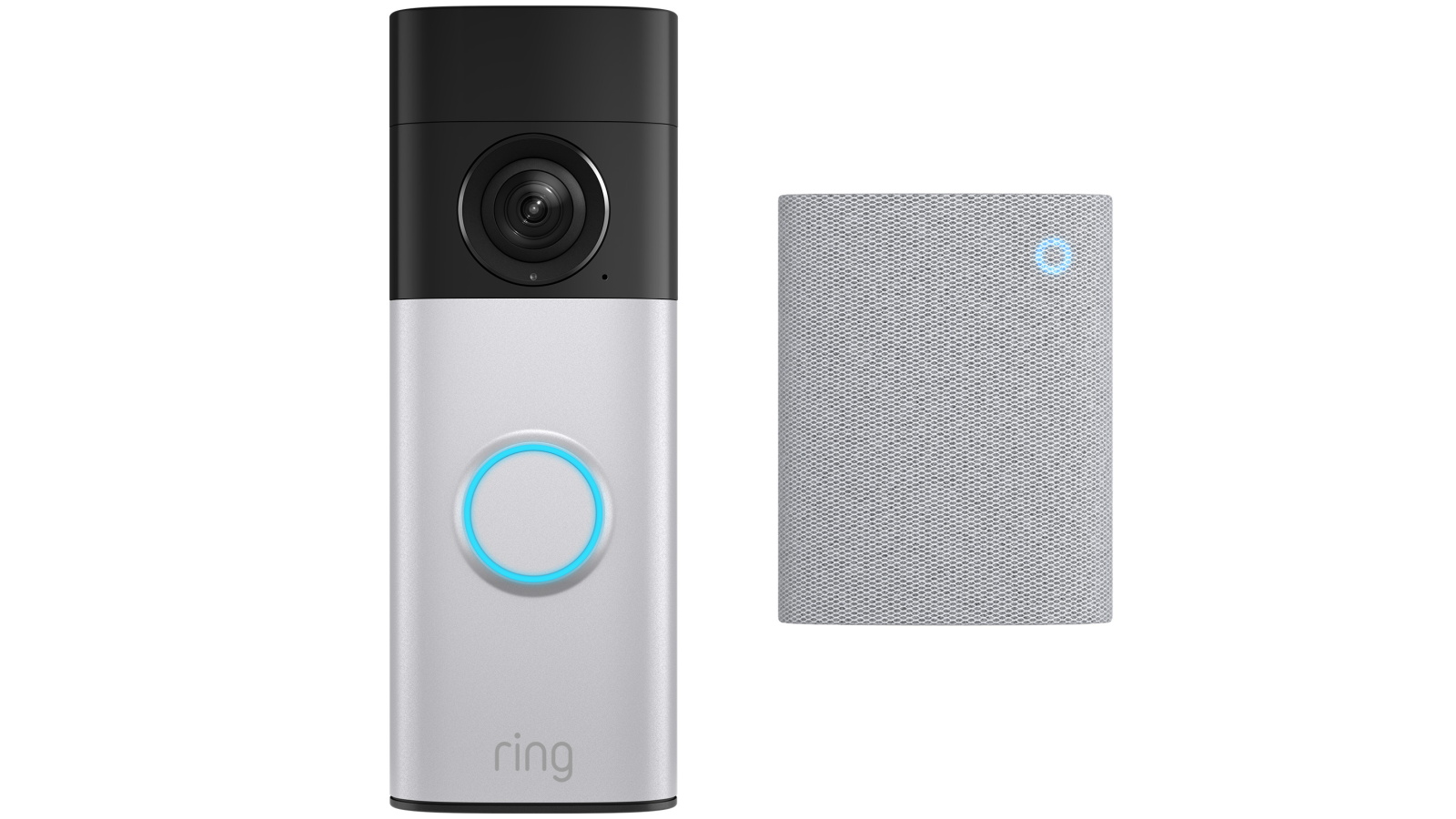 Ring Battery Video Doorbell Plus 2nd Gen (Nickel Silver) + Chime 3rd Gen