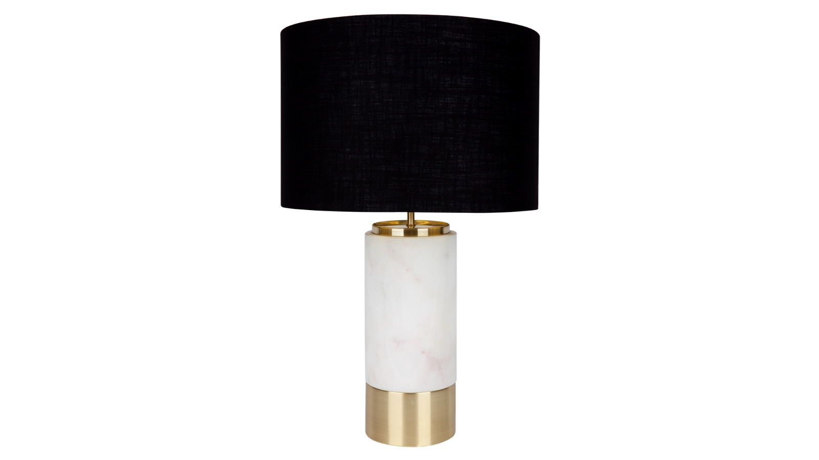 Cafe Lighting & Living Paola Marble Table Lamp - White with Black Shade
