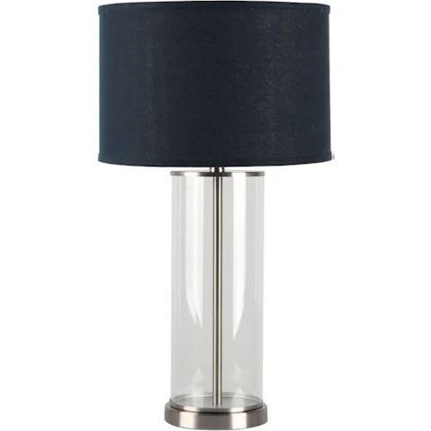 Cafe Lighting & Living Left Bank Table Lamp - Nickel with Navy Shade