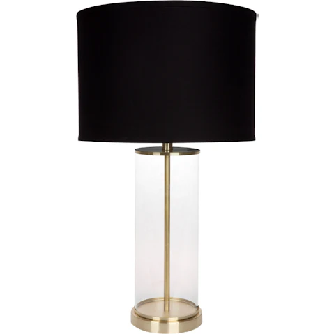 Cafe Lighting & Living Left Bank Table Lamp - Brass with Black Shade