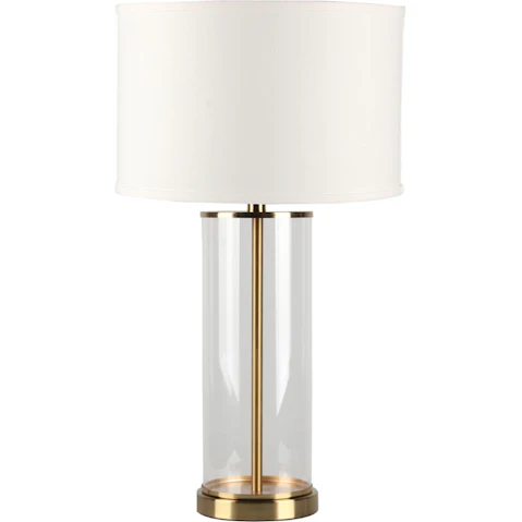 Cafe Lighting & Living Left Bank Table Lamp - Brass with White Shade