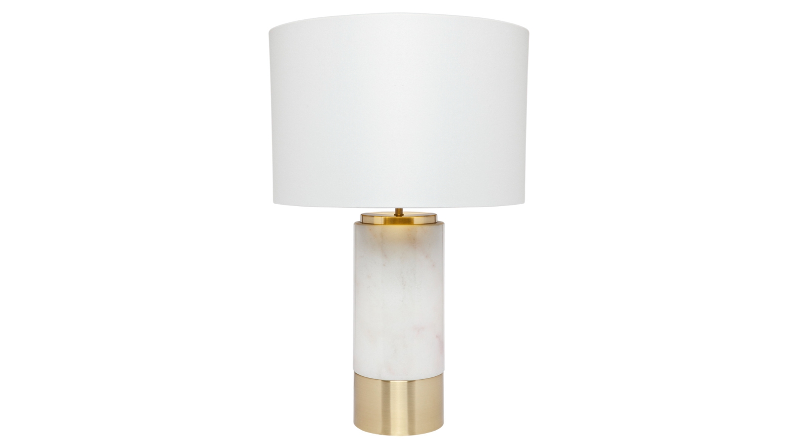 Cafe Lighting & Living Paola Marble Table Lamp - White with White Shade