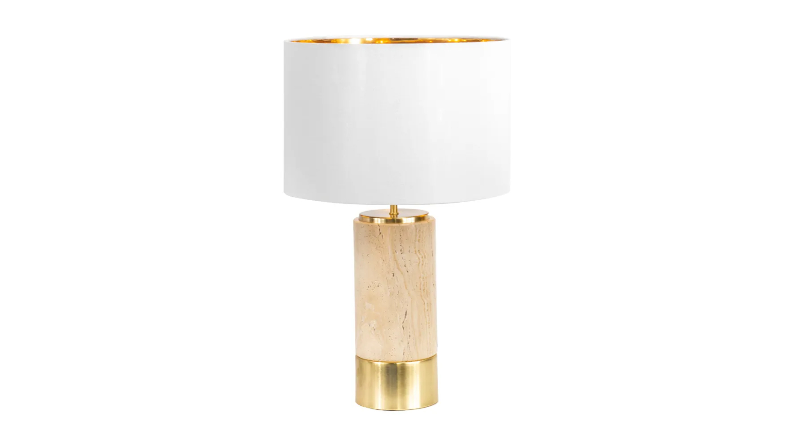 Cafe Lighting & Living Paola Travertine Table Lamp - White