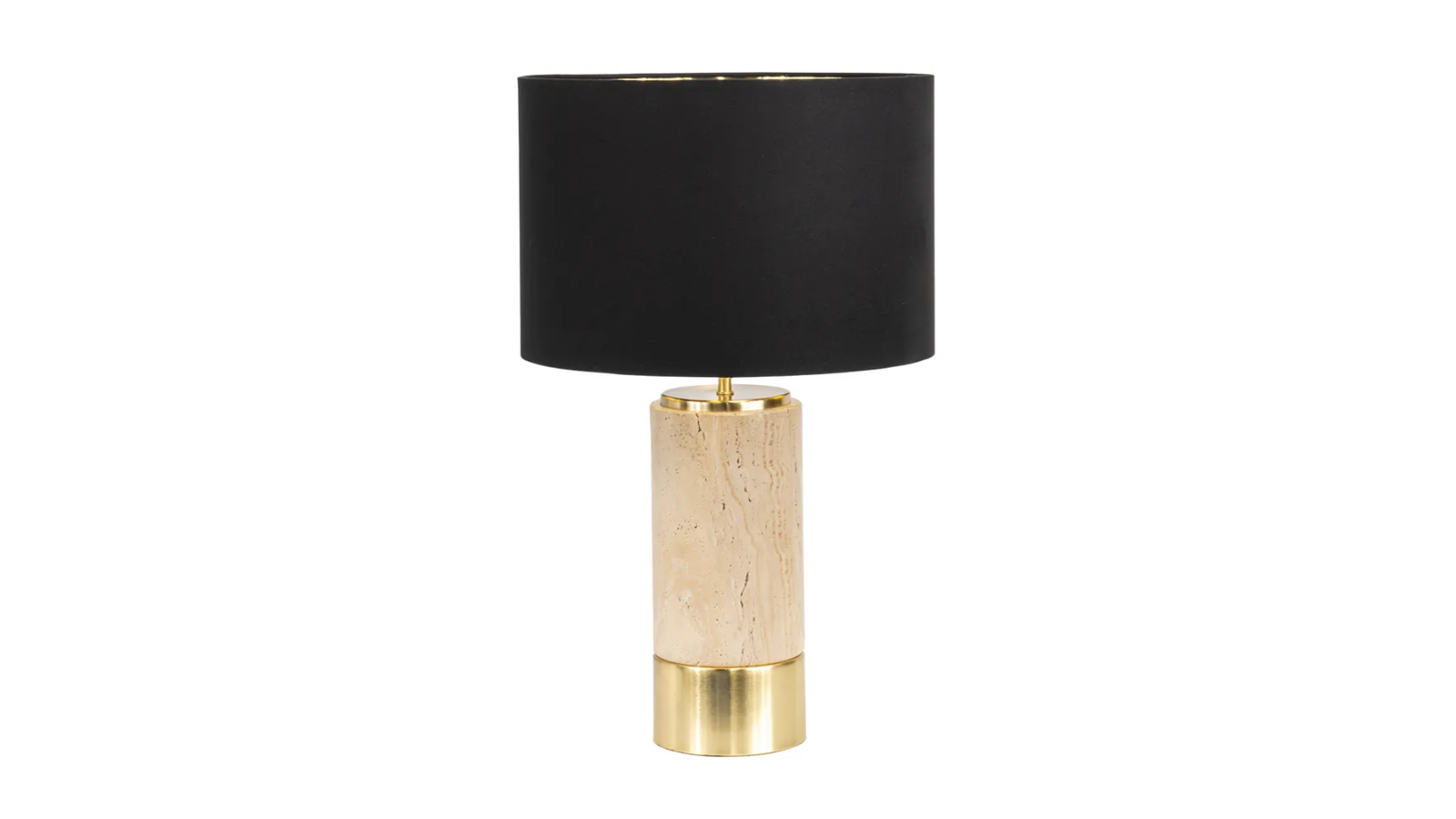 Cafe Lighting & Living Paola Travertine Table Lamp - Black