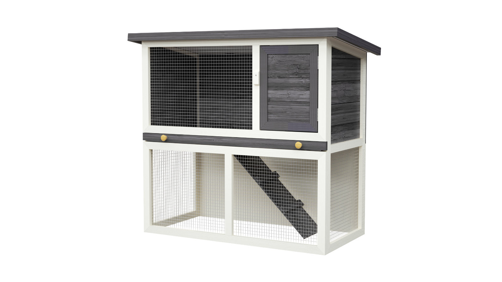 Advwin Wooden Pet Hutch Rabbit Cage House - Grey