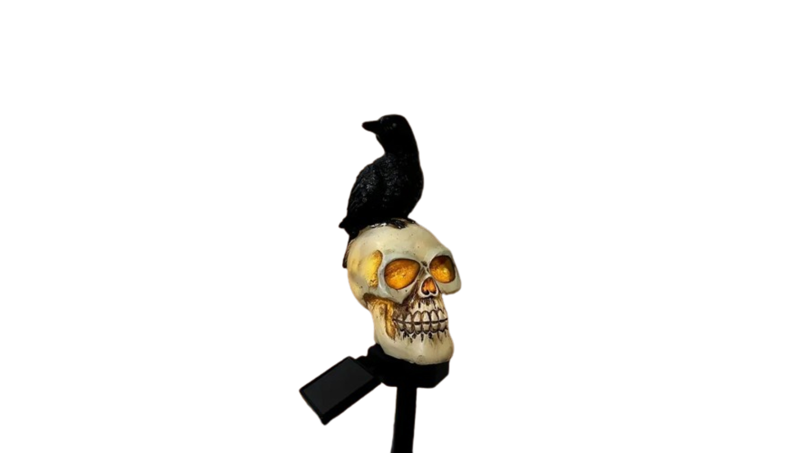 TM Ravens Glow Solar-Powered Crow Skull Decor