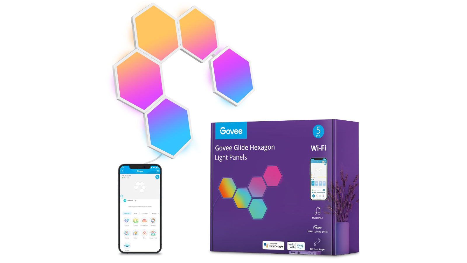 Govee 5 Piece Hexa Glide Light Panel