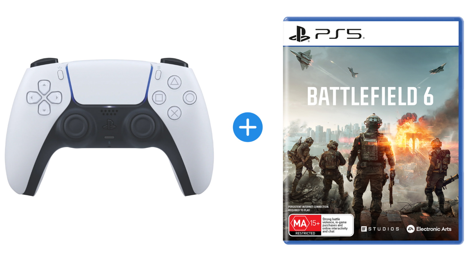 Battlefield 6 + PS5 DualSense Wireless Controller (White) Bundle