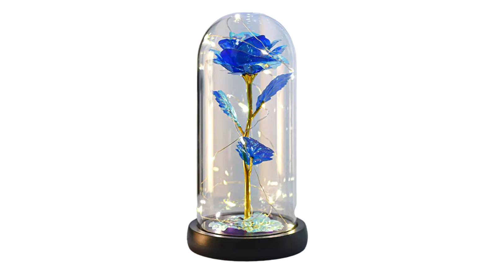 TM Elegant Golden Leaf Rose Flower in PVC Cover