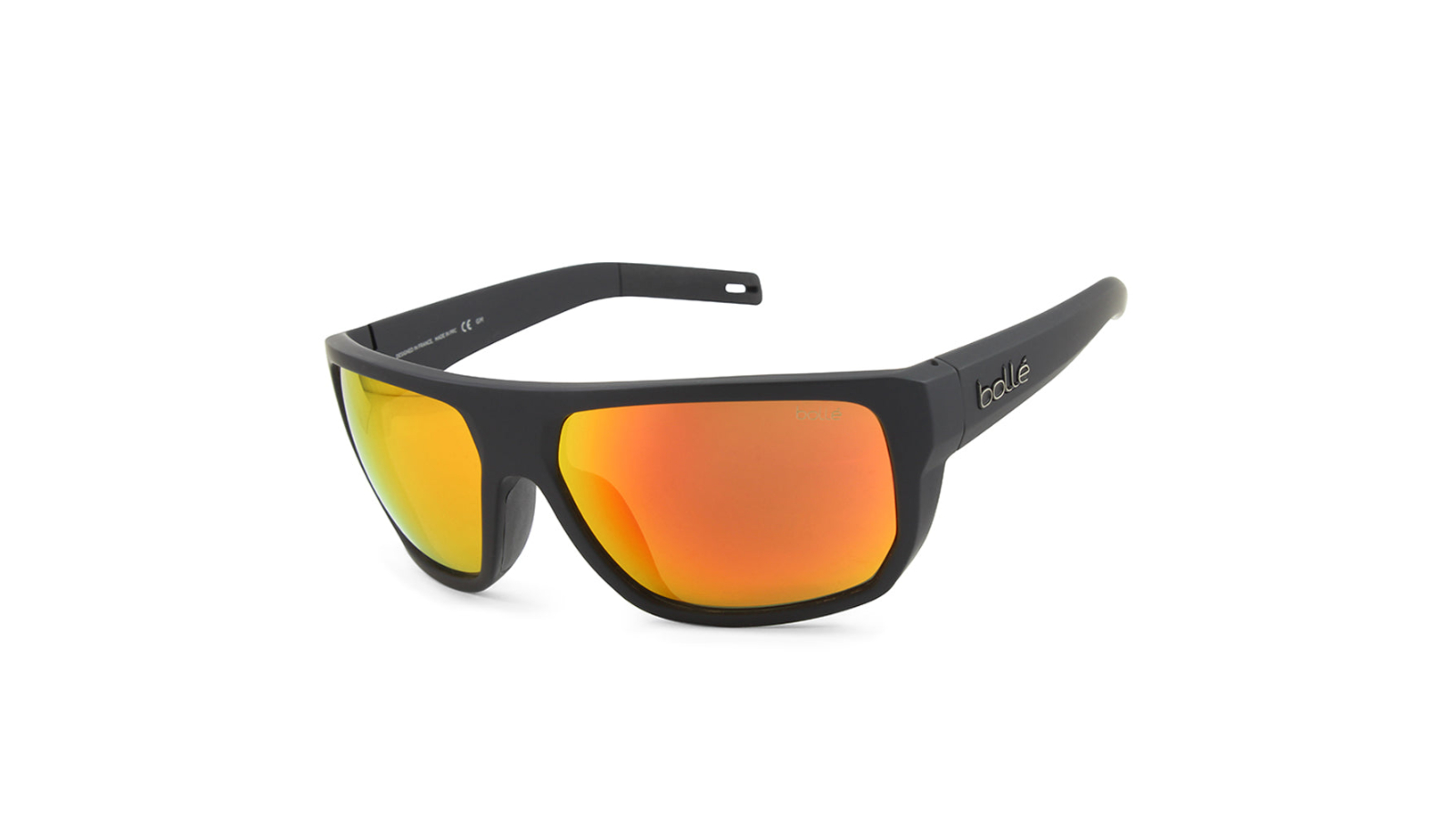 Bolle 12664 Vulture Fire Mirror Men's Lifestyle Sunglass - Matte Black/Brown