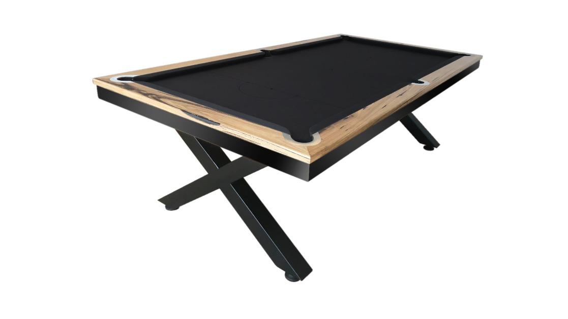 All Table Sports 7ft Marri Timber Top Rail Slate Kings Cross Pool Billiards Table - Black Felt (Upstairs Downstairs Drop Off)
