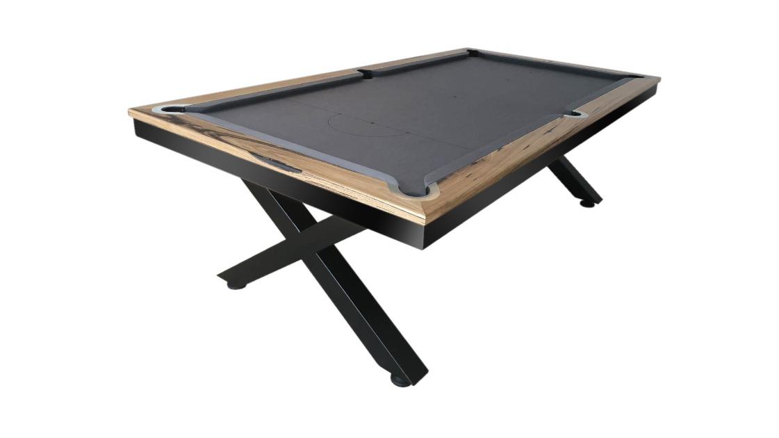 All Table Sports 7ft Marri Timber Top Rail Slate Kings Cross Pool Billiards Table - Charcoal Felt (Upstairs Downstairs Drop Off)