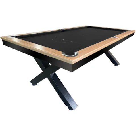 All Table Sports 7ft Tassie Oak Top Rail Slate Kings Cross Pool Billiards Table - Black Felt