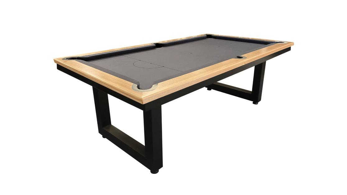 All Table Sports 7ft Tassie Oak Top Rail Slate Odyssey Pool Billiards Table - Charcoal Felt (Upstairs Downstairs Drop Off)
