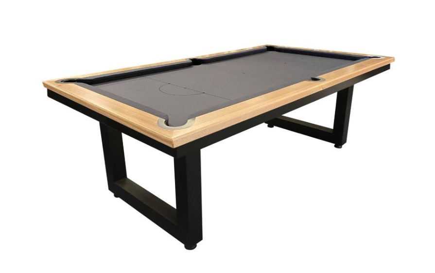 All Table Sports 7ft Tassie Oak Top Rail Slate Odyssey Pool Billiards Table - Charcoal Felt