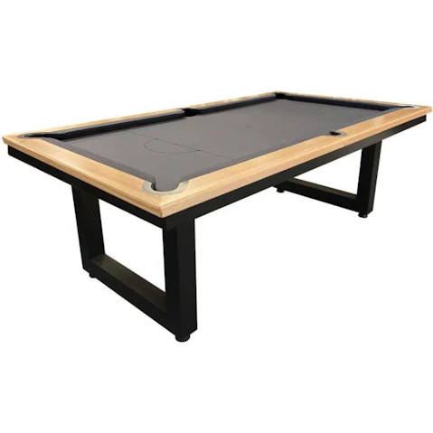 All Table Sports 7ft Tassie Oak Top Rail Slate Odyssey Pool Billiards Table - Charcoal Felt
