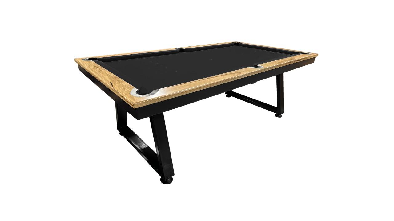 All Table Sports 7ft Marri Timber Top Rail Slate Saga Pool Billiards Table - Black Felt (Upstairs Downstairs Drop Off)